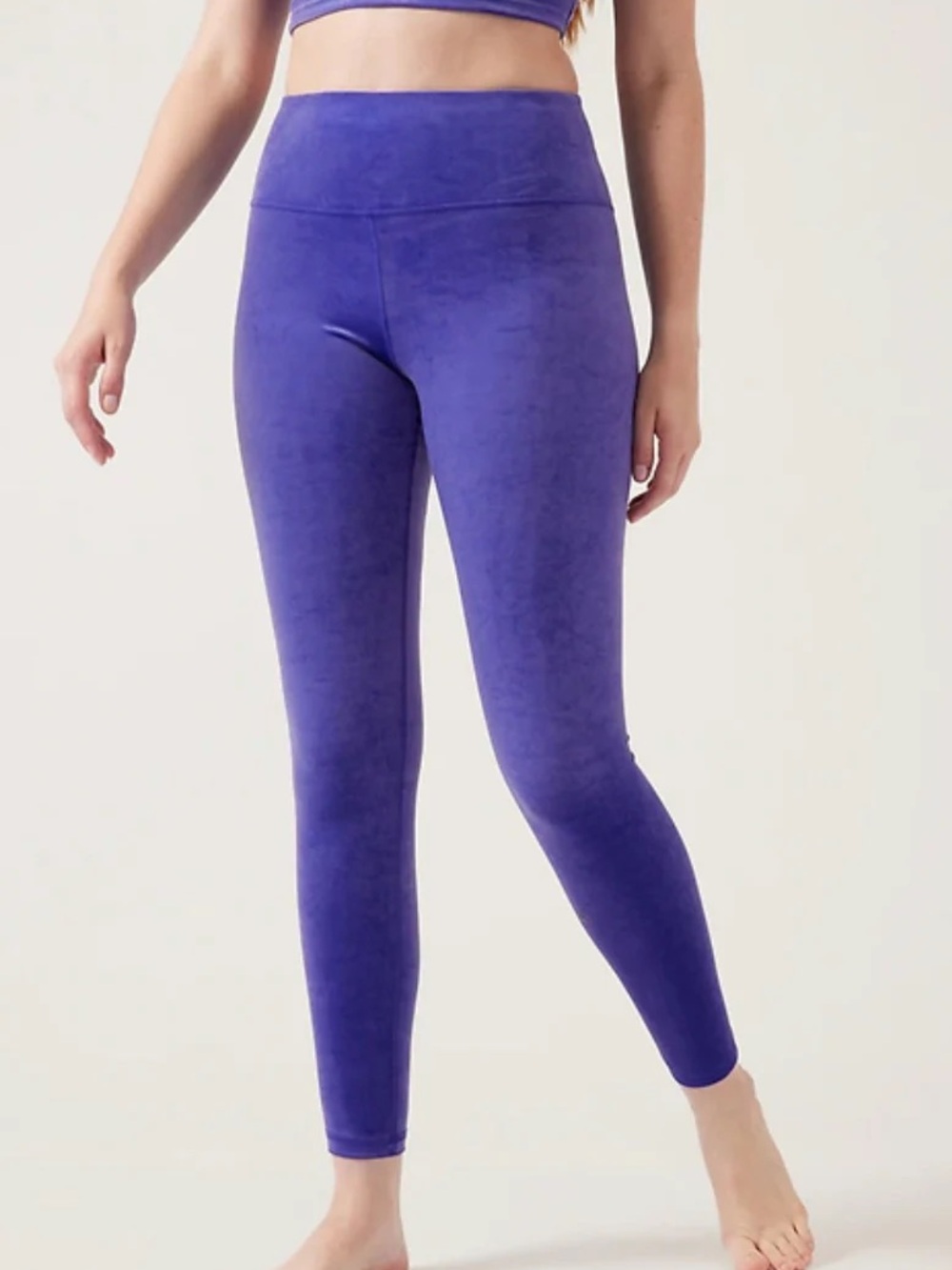 NWT Athleta Elation Velvet Tight Leggings Purple XS
